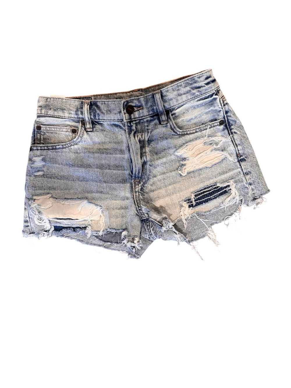 American Eagle Outfitters Light Wash Distressed Denim Shorts